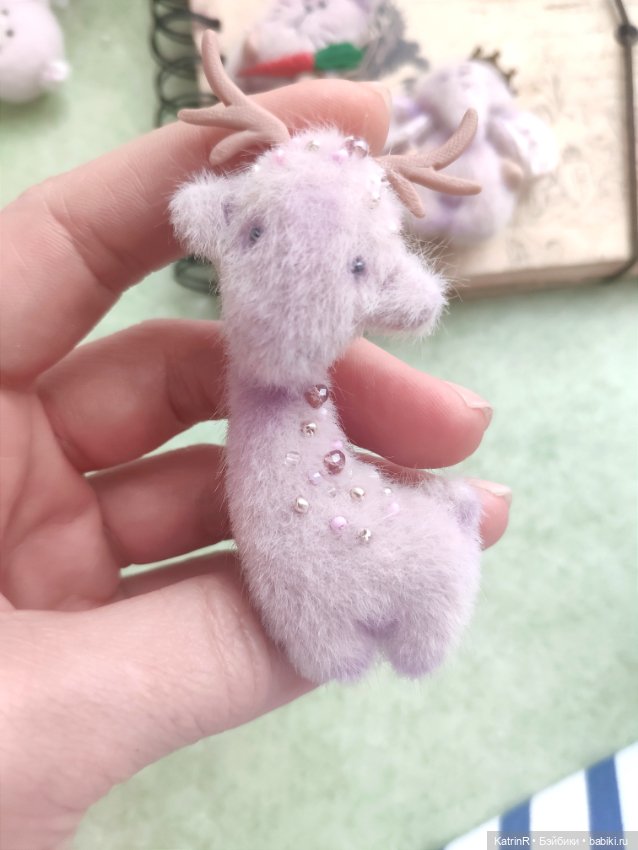 Чудные зверики. Брошки — Игрушки в смешанной технике (мех и глина): Арт (фото 5)