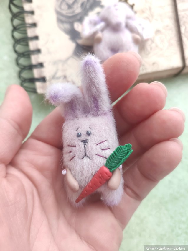 Чудные зверики. Брошки — Игрушки в смешанной технике (мех и глина): Арт (фото 4)