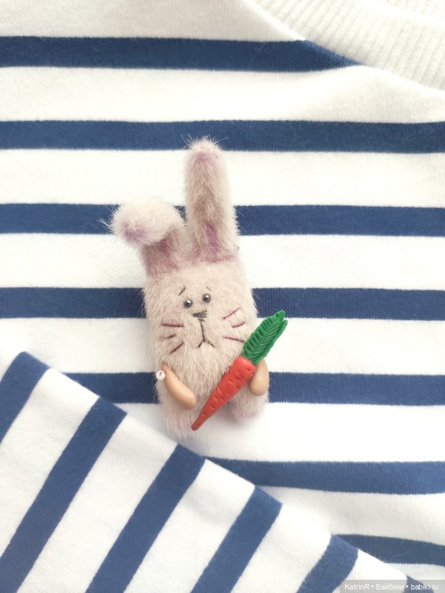 Чудные зверики. Брошки — Игрушки в смешанной технике (мех и глина): Арт (фото 7)