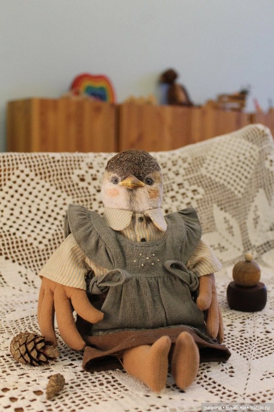 Воробьиха — Текстильные игрушки и примитивы: кофейные