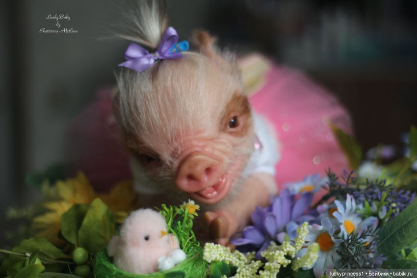 Маленький Пасхальный зайчик. Свинка реборн из молда Fawn