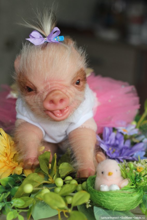 Маленький Пасхальный зайчик. Свинка реборн из молда Fawn