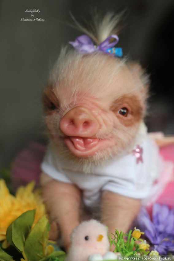 Маленький Пасхальный зайчик. Свинка реборн из молда Fawn