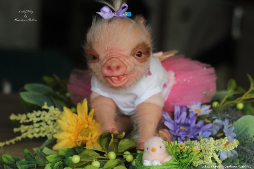 Маленький Пасхальный зайчик. Свинка реборн из молда Fawn