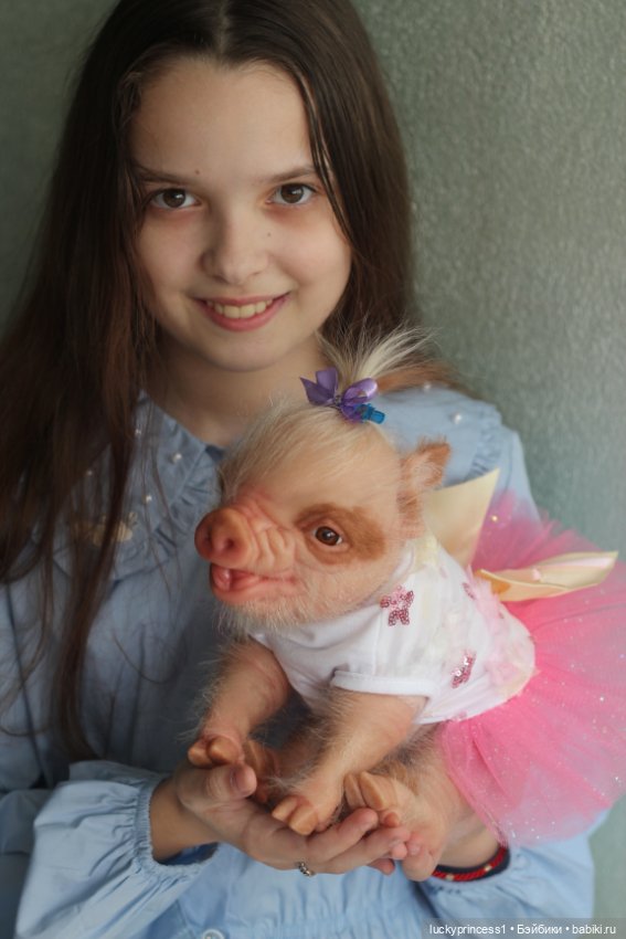 Маленький Пасхальный зайчик. Свинка реборн из молда Fawn