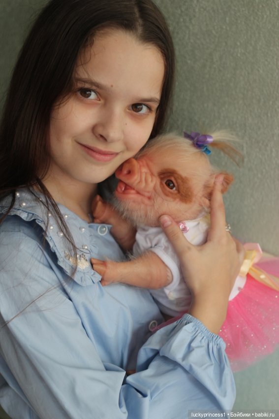 Маленький Пасхальный зайчик. Свинка реборн из молда Fawn