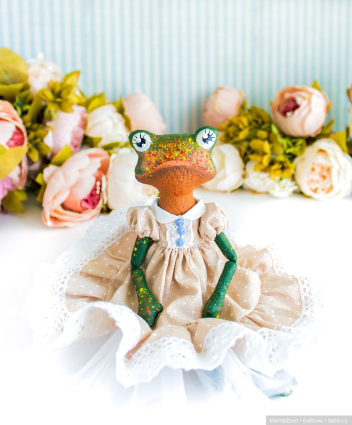 Лягушечка Беа текстильная кукла (фото 6)