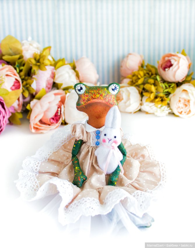 Лягушечка Беа текстильная кукла (фото 3)