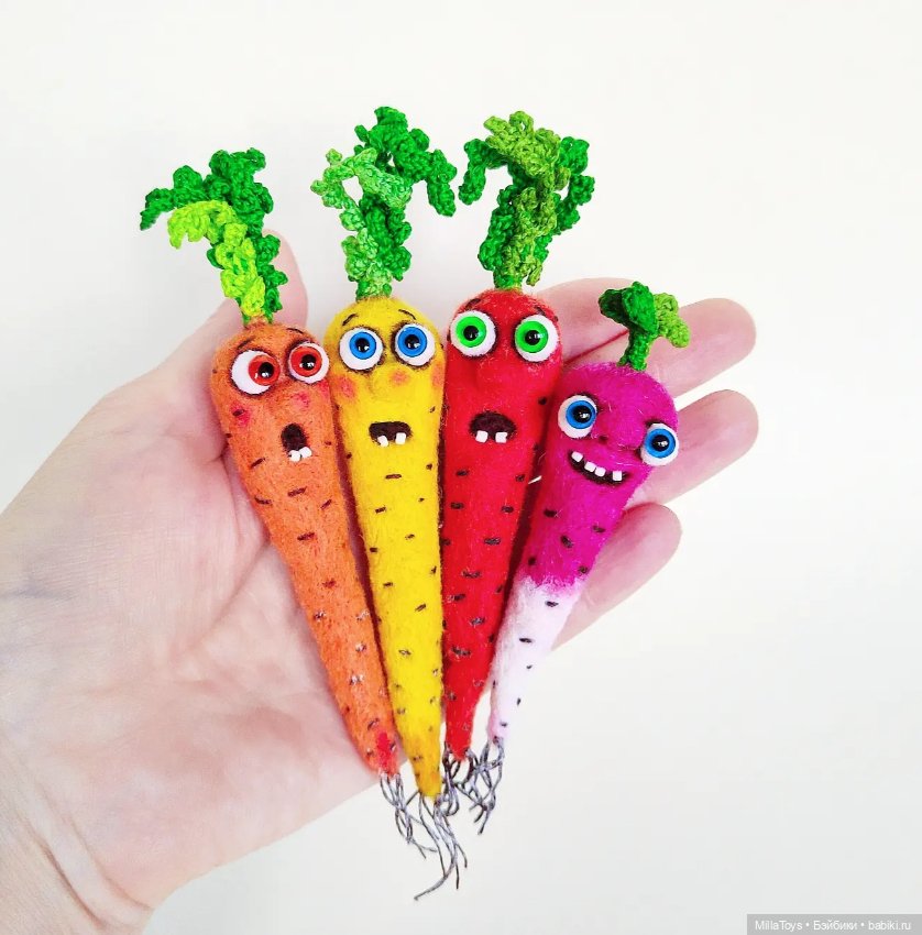 Витамины 😁🥕 — Валяные игрушки из шерсти: сухое валяние (фото 5)