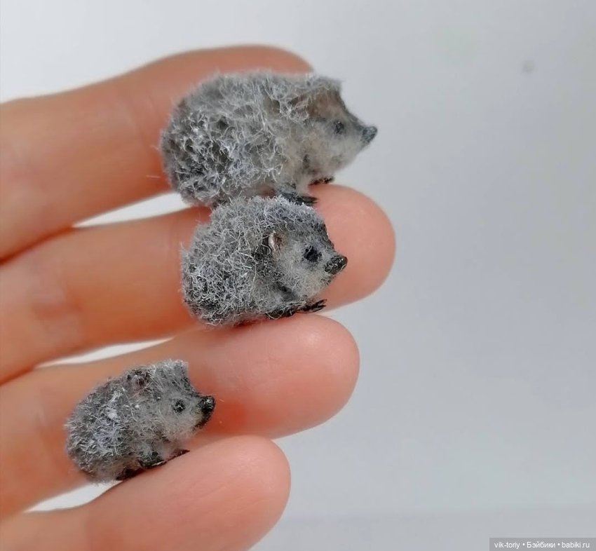 Ёжики Миниатюра — Текстильные игрушки и примитивы: кофейные (фото 6)