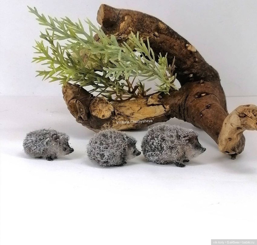 Ёжики Миниатюра — Текстильные игрушки и примитивы: кофейные (фото 2)