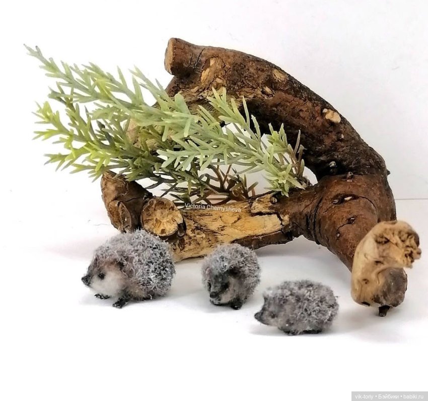 Ёжики Миниатюра — Текстильные игрушки и примитивы: кофейные (фото 5)