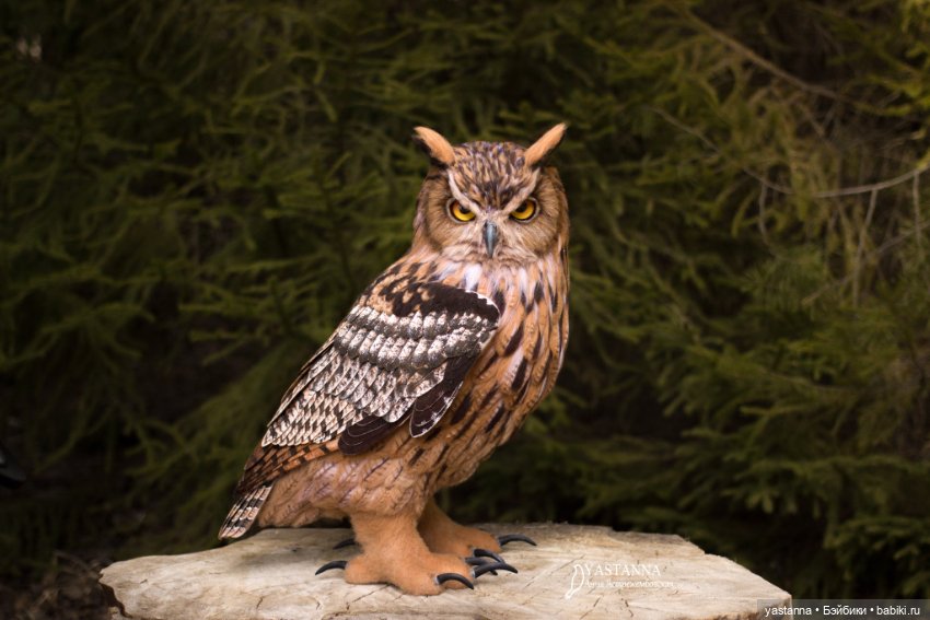 Филин — Валяные игрушки из шерсти: сухое валяние