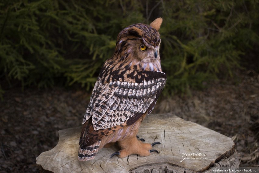 Филин — Валяные игрушки из шерсти: сухое валяние