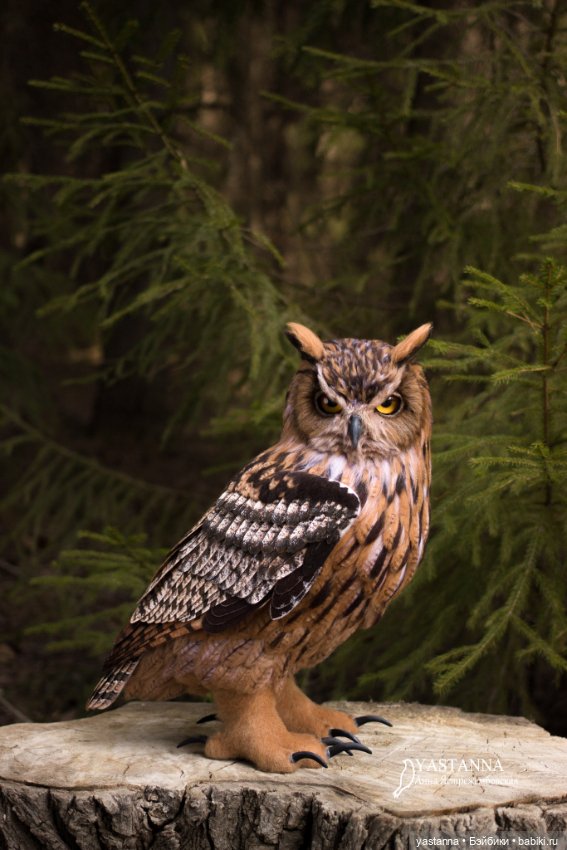 Филин — Валяные игрушки из шерсти: сухое валяние (фото 6)