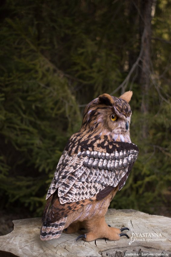 Филин — Валяные игрушки из шерсти: сухое валяние