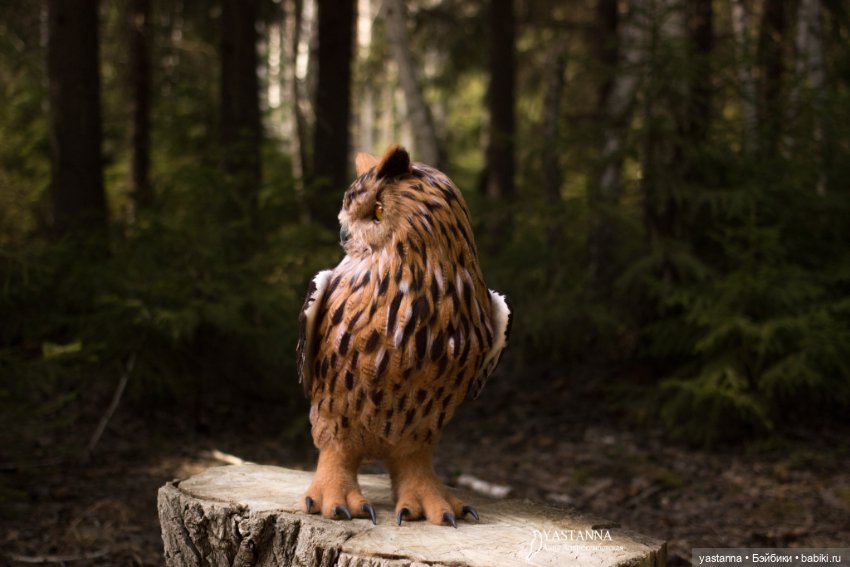 Филин — Валяные игрушки из шерсти: сухое валяние (фото 3)