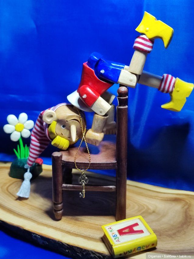 Буратино😊 — Авторские игрушки из дерева: резьба (фото 7)