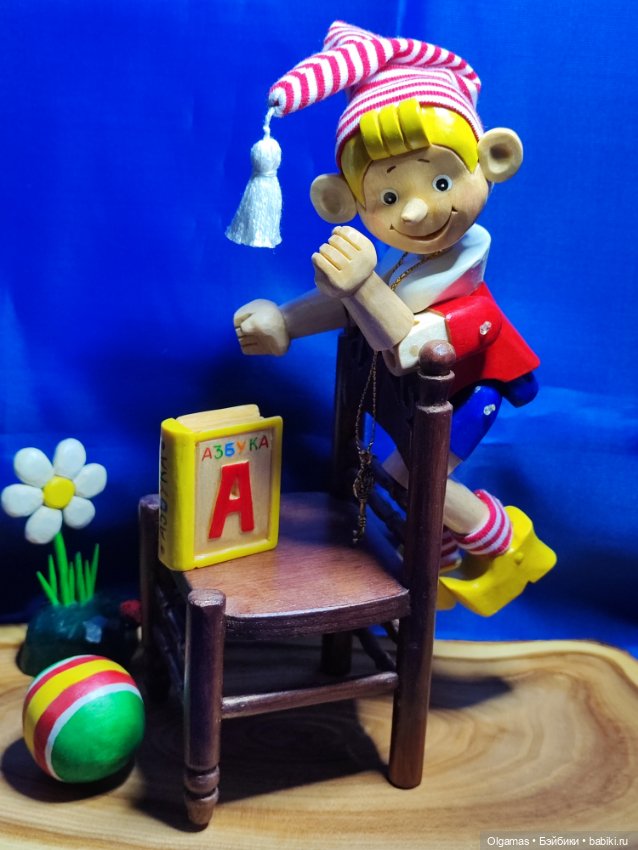 Буратино😊 — Авторские игрушки из дерева: резьба (фото 6)