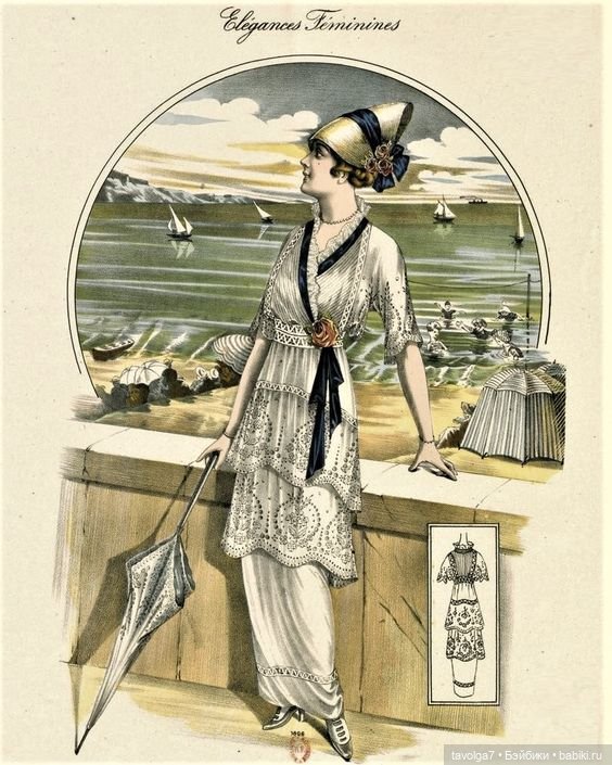 Модные гравюры 1910х с элементами интерьеров