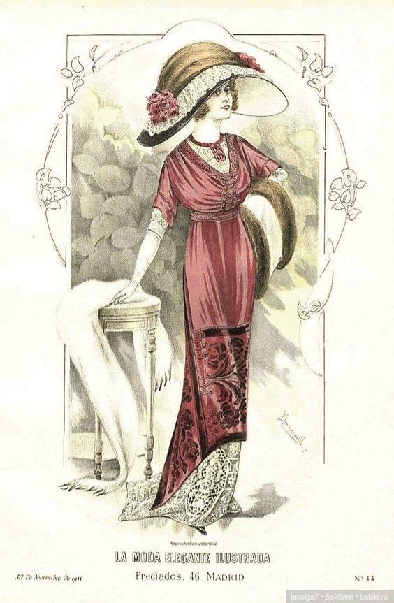 Модные гравюры 1910х с элементами интерьеров (фото 9)