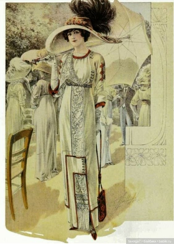 Модные гравюры 1910х с элементами интерьеров (фото 5)