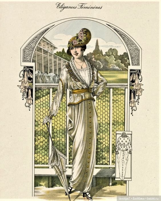 Модные гравюры 1910х с элементами интерьеров (фото 3)