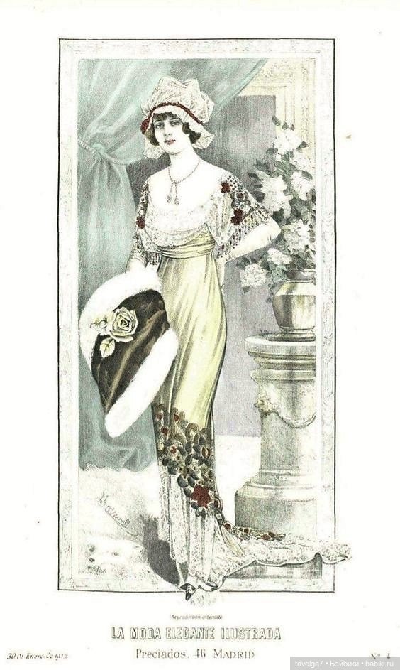 Модные гравюры 1910х с элементами интерьеров (фото 10)