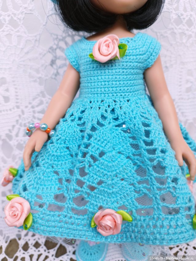 Голубой комплект крючком для куколки паола рейна (фото 9)