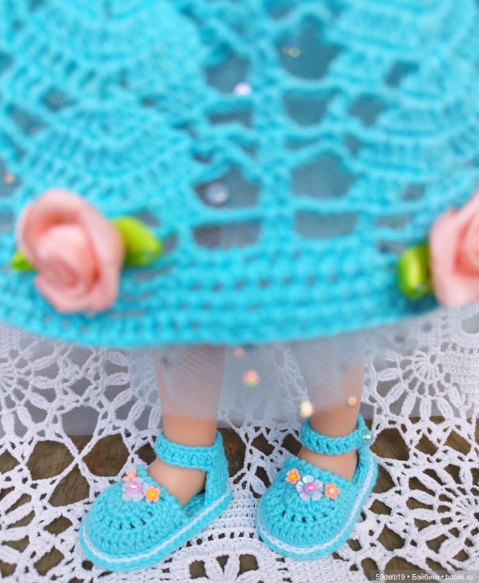 Голубой комплект крючком для куколки паола рейна (фото 8)