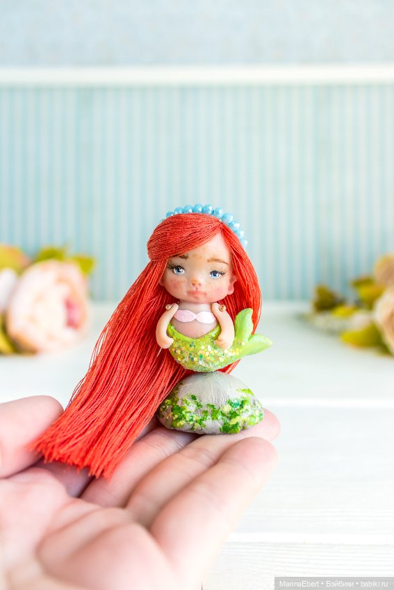 Малютка русалочка — Авторские миниатюрные куклы: лепка (фото 6)