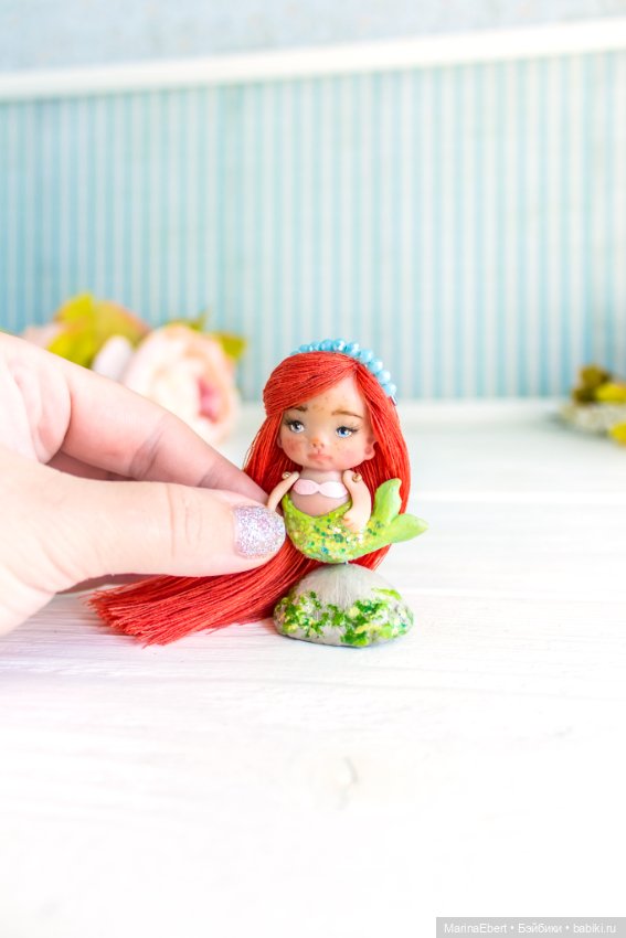 Малютка русалочка — Авторские миниатюрные куклы: лепка (фото 2)