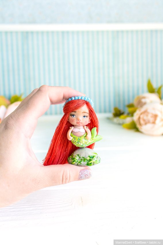 Малютка русалочка — Авторские миниатюрные куклы: лепка (фото 7)