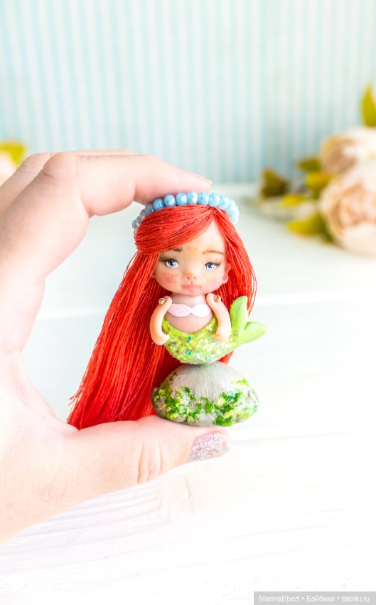 Малютка русалочка — Авторские миниатюрные куклы: лепка (фото 4)