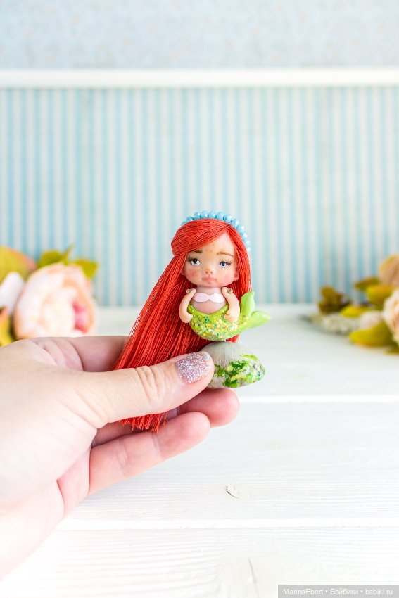 Малютка русалочка — Авторские миниатюрные куклы: лепка (фото 8)