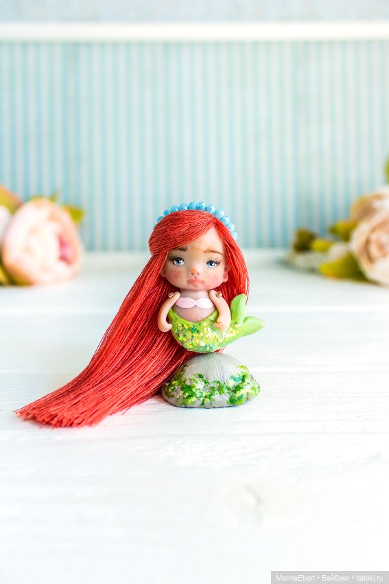 Малютка русалочка — Авторские миниатюрные куклы: лепка (фото 5)