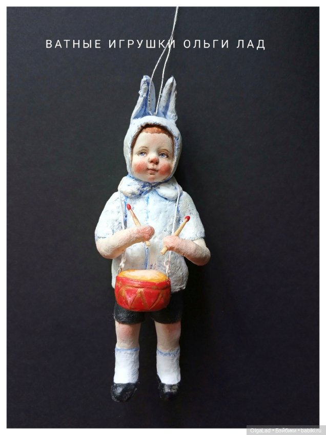 Новые игрушки — Ватные игрушки на елку: ретро (фото 6)