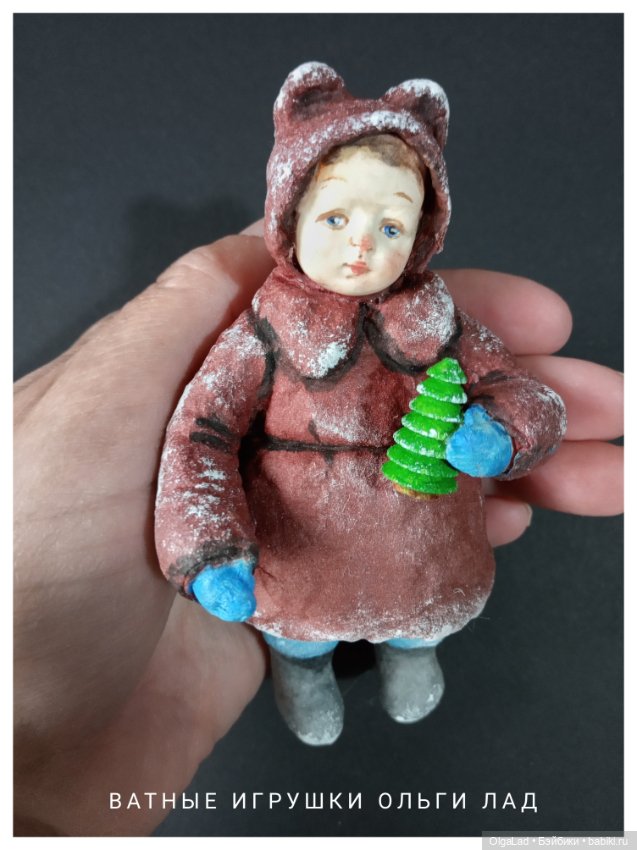 Новые игрушки — Ватные игрушки на елку: ретро (фото 4)