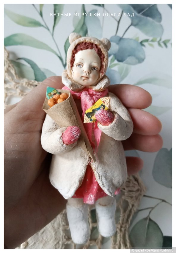 Новые игрушки — Ватные игрушки на елку: ретро (фото 8)