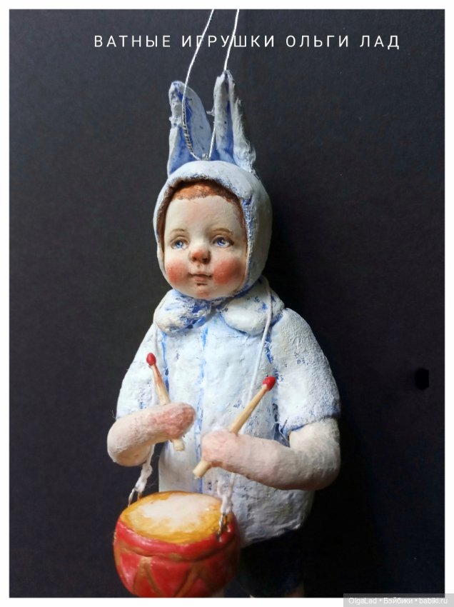 Новые игрушки — Ватные игрушки на елку: ретро (фото 7)