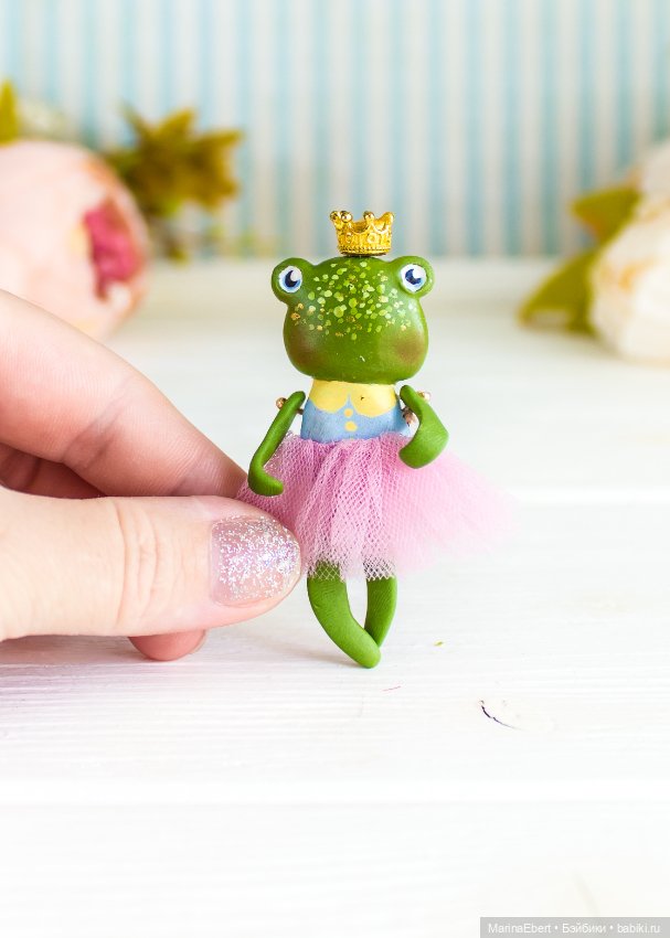 Новая лягушечка — Авторские миниатюрные куклы: лепка