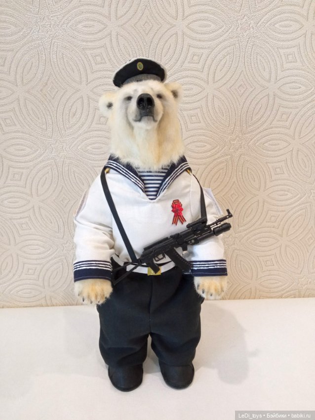 Мишка Матрос — Игрушки в смешанной технике (мех и глина): Арт (фото 5)