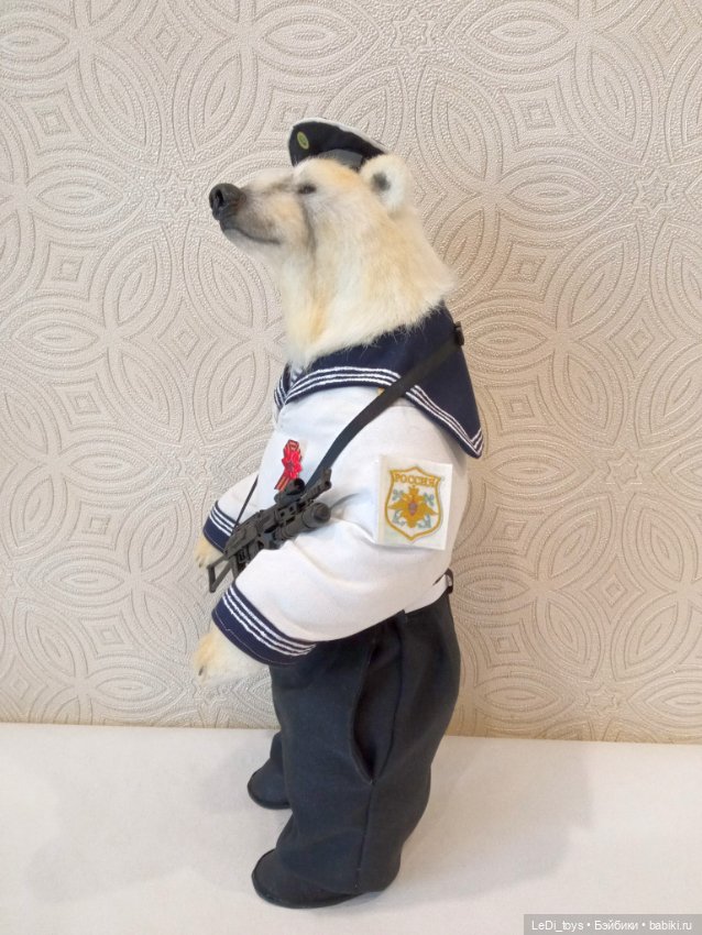 Мишка Матрос — Игрушки в смешанной технике (мех и глина): Арт (фото 2)