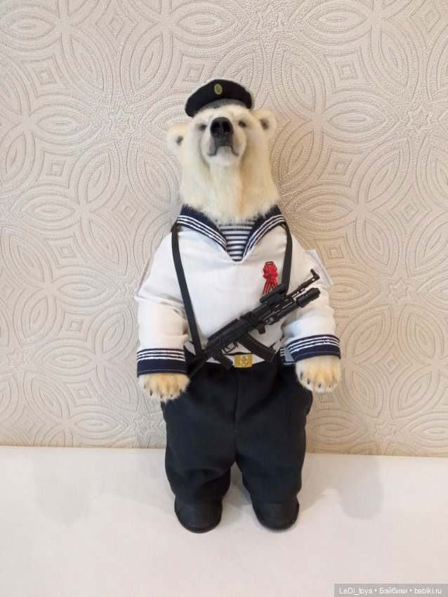 Мишка Матрос — Игрушки в смешанной технике (мех и глина): Арт (фото 7)