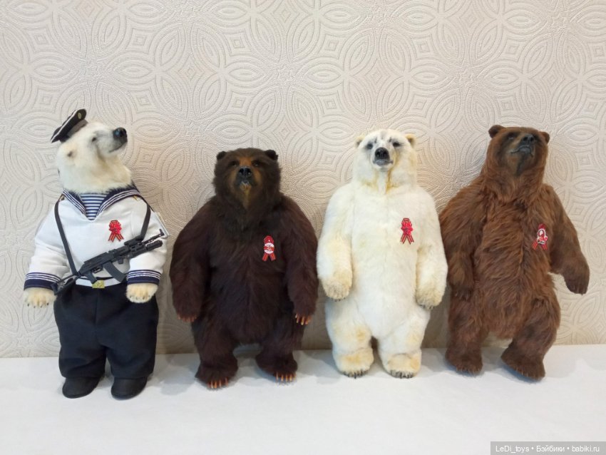 Мишка Матрос — Игрушки в смешанной технике (мех и глина): Арт (фото 10)