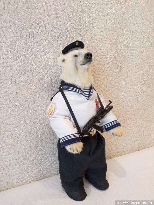 Мишка Матрос — Игрушки в смешанной технике (мех и глина): Арт (фото 4)