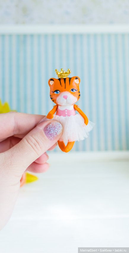 Тигренок Кэтрин — Авторские миниатюрные куклы: лепка (фото 3)