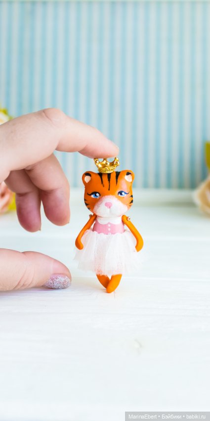 Тигренок Кэтрин — Авторские миниатюрные куклы: лепка (фото 6)