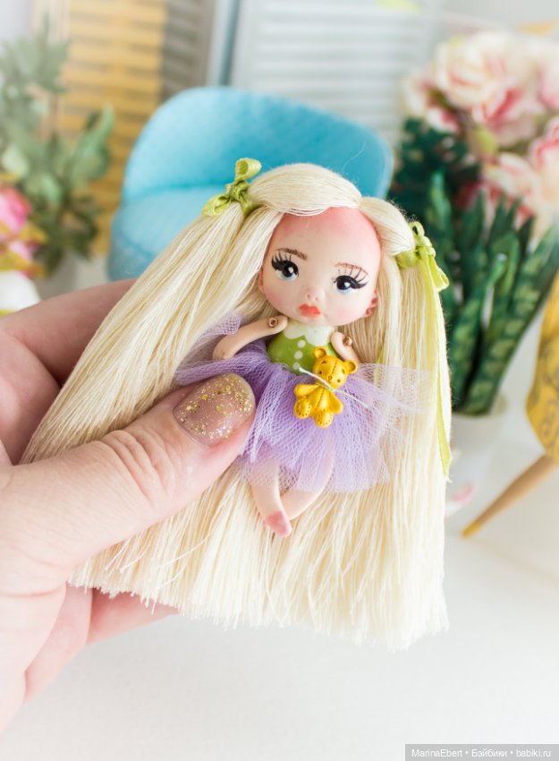 Кнопочка Лили — Авторские миниатюрные куклы: лепка (фото 7)