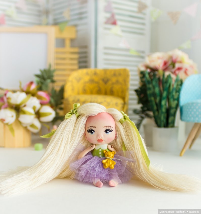 Кнопочка Лили — Авторские миниатюрные куклы: лепка (фото 2)